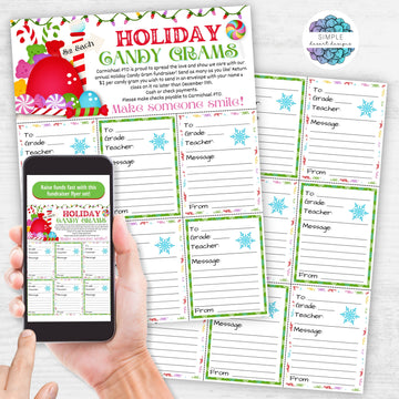 holiday theme candy grams for non religious winter christmas fundraiser idea for schools
